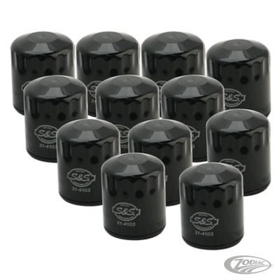 788990 - 12pck S&S Oil filter black, T-Series