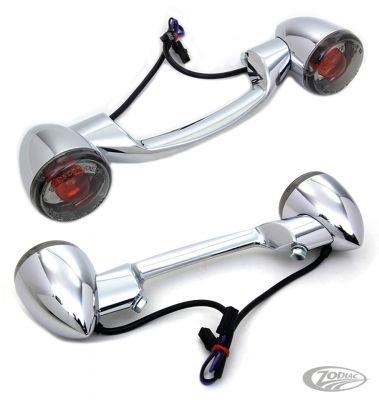 789674 - V-Twin Turn Signal Bar Chrome/Smoke FLH/T99-13