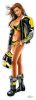 734168 - LeThaL ThReaT Helmet babe yellow decal 2.8"x8"