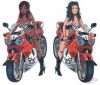 734195 - LeThaL ThReaT Sport bike girls 2.125"x3.875" decal
