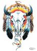 734219 - LeThaL ThReaT Cow Skulls decal 2.5"x3.75" (2x)