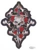734554 - LeThaL ThReaT SKULL, DAGGER, ROSE  11" X 11,5"