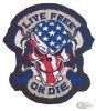 734577 - LeThaL ThReaT LIVE FREE OR DIE USA SKULL 11"X11,5"