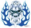 734597 - LeThaL ThReaT BIO SKULL BLUE FLAME 11,5"X11,75"