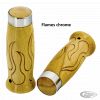 743806 - GZP Flames style wooden grips chrome band