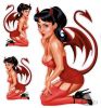 745261 - LeThaL ThReaT VINTAGE DEVIL PIN UP 6X8IN DECAL